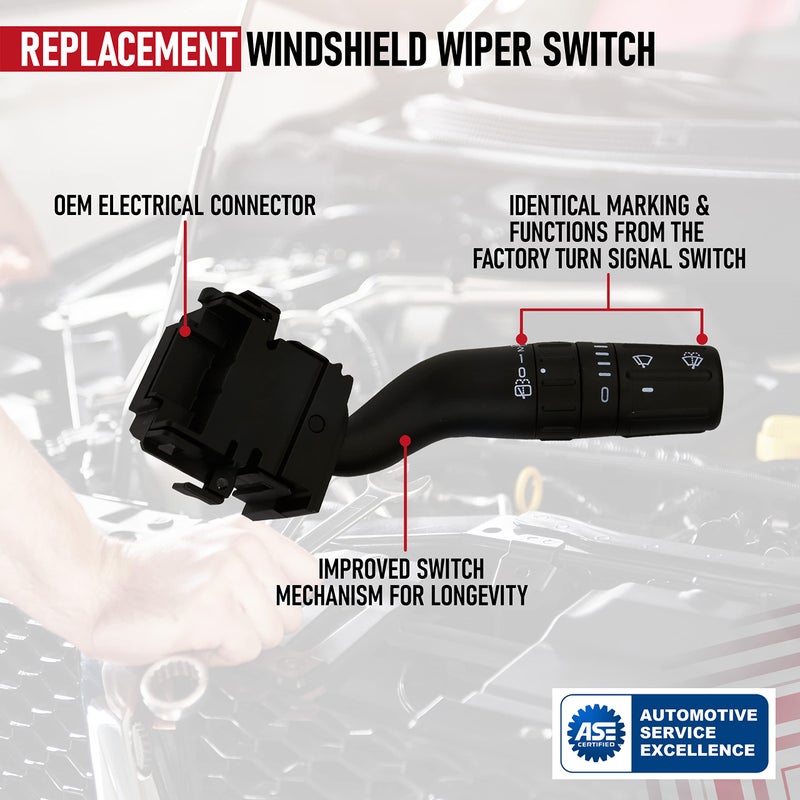 AA Ignition Windshield Wiper Switch - Compatible with Ford and Lincoln Vehicles - Edge, Explorer, Police Interceptor Utility, MKX - Replaces SW7688, DB5Z-17A553-AB, DB5Z17A553AB - Rain Sensing Wipers - Image 4